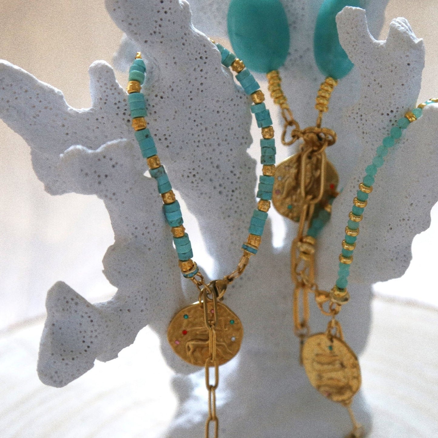 Bracelet Talisman pierre totem Turquoise- Médaille Sagittaire
