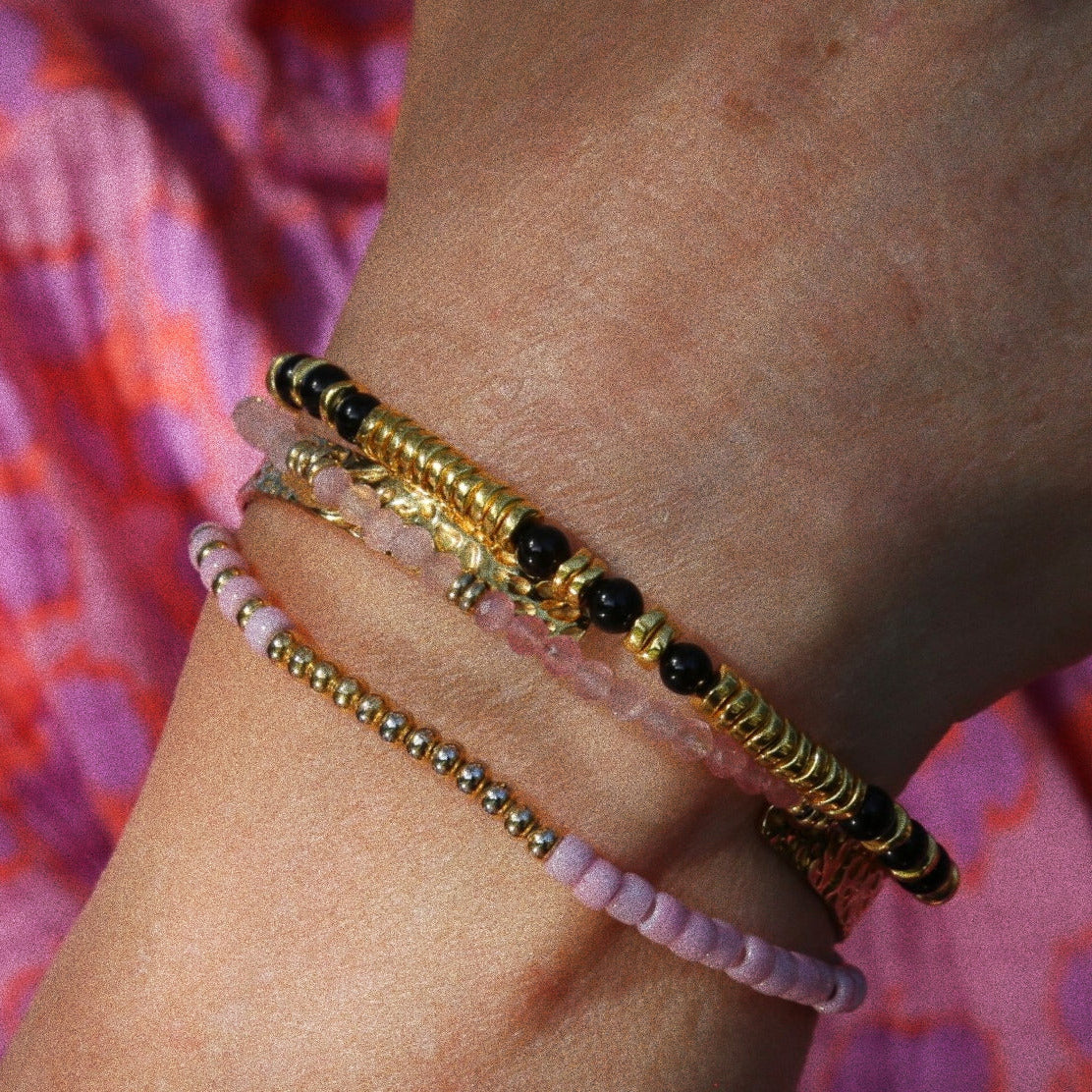 Bracelet talisman pierre totem onyx noir - Médaille Capricorne