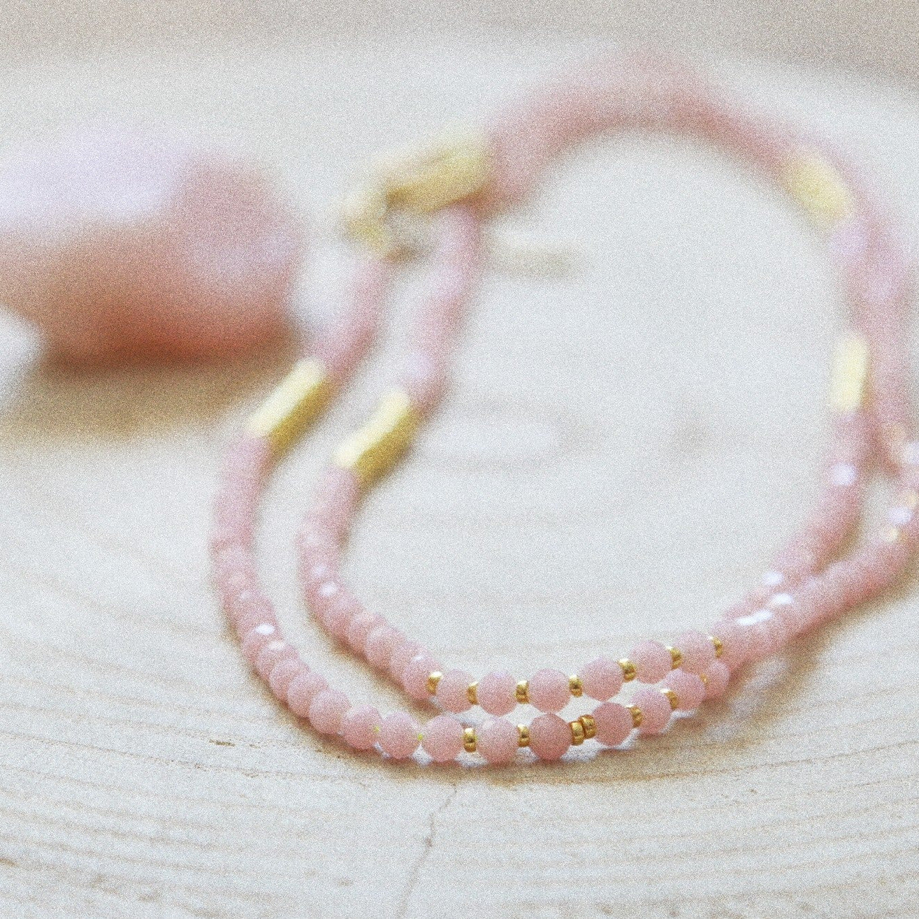 Bracelet Été Luminescent – Quartz Rose et Pastèque