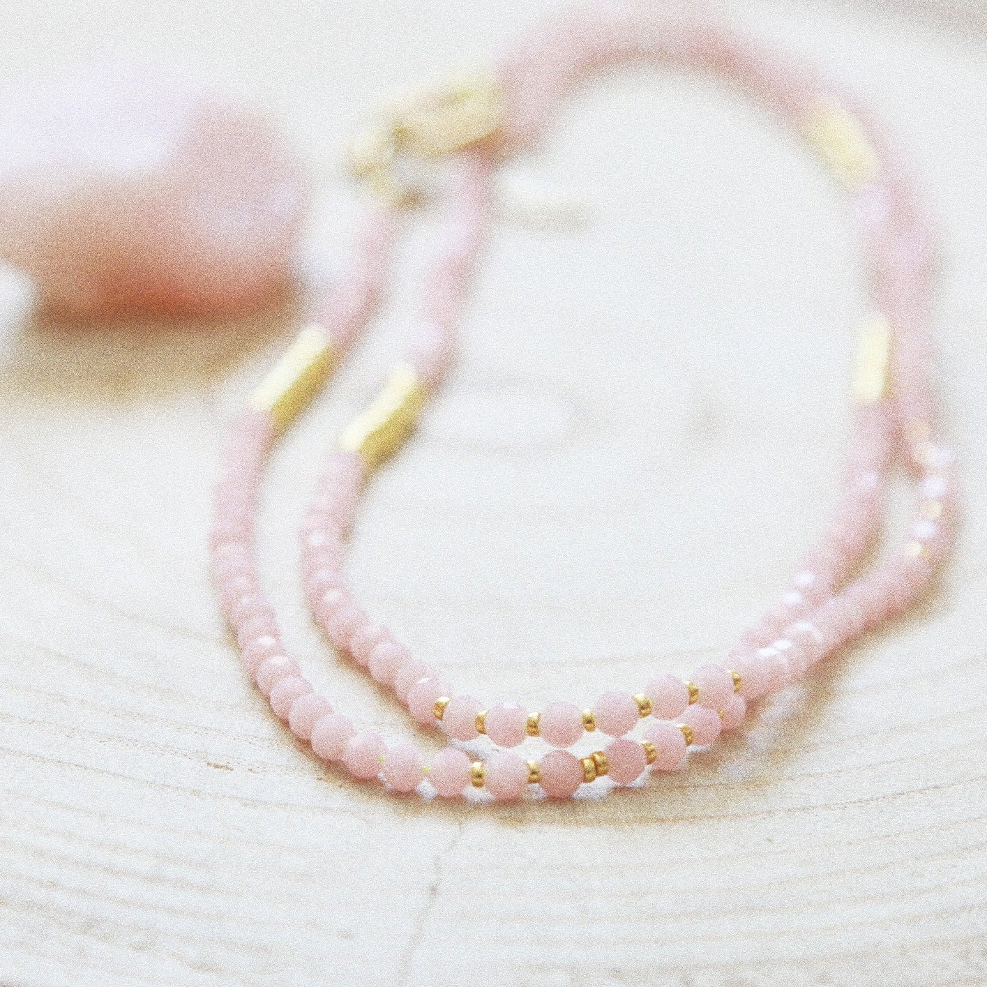 Bracelet Été Luminescent – Quartz Rose et Pastèque