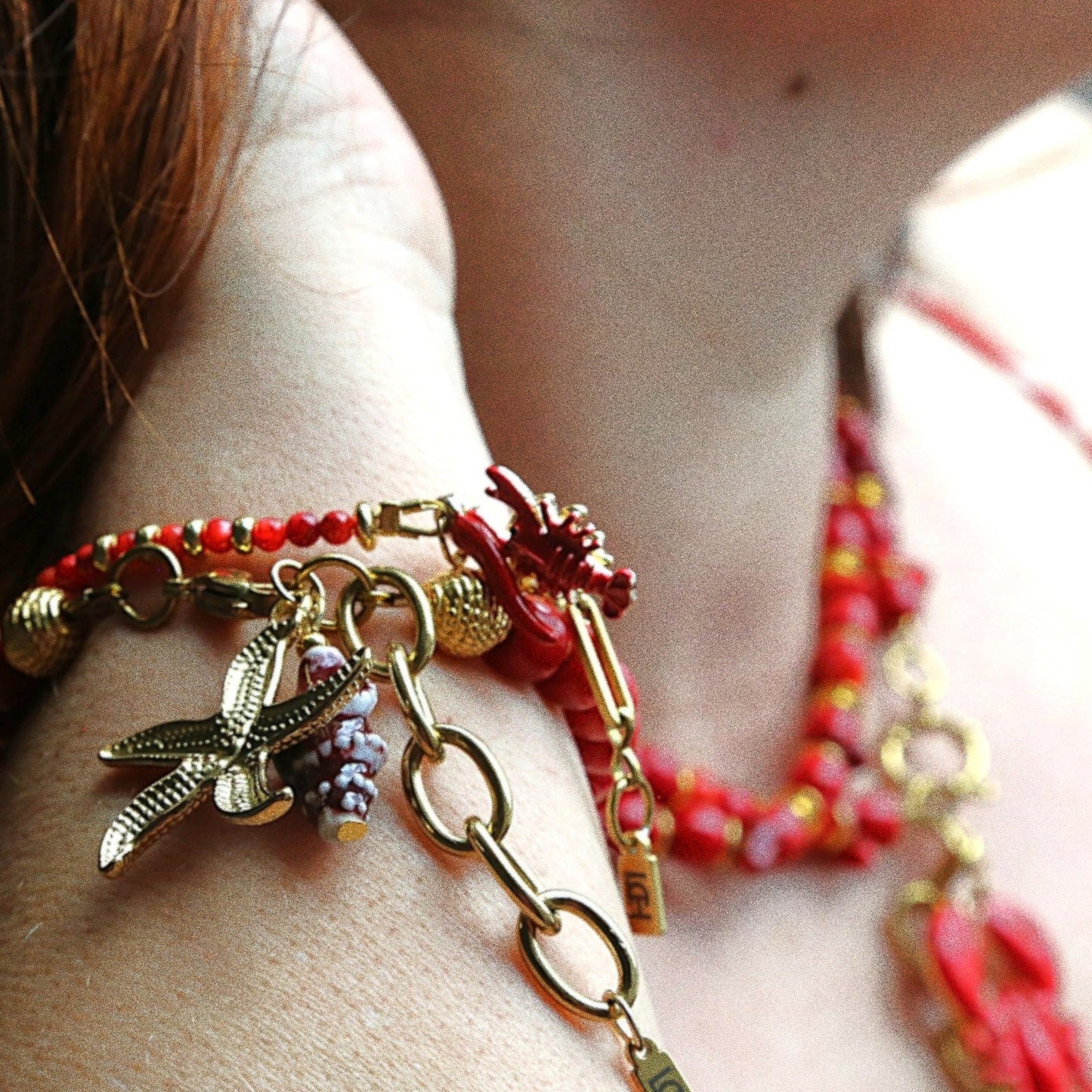 Bracelet Talisman Rouge – Homard & Corne porte-bonheur