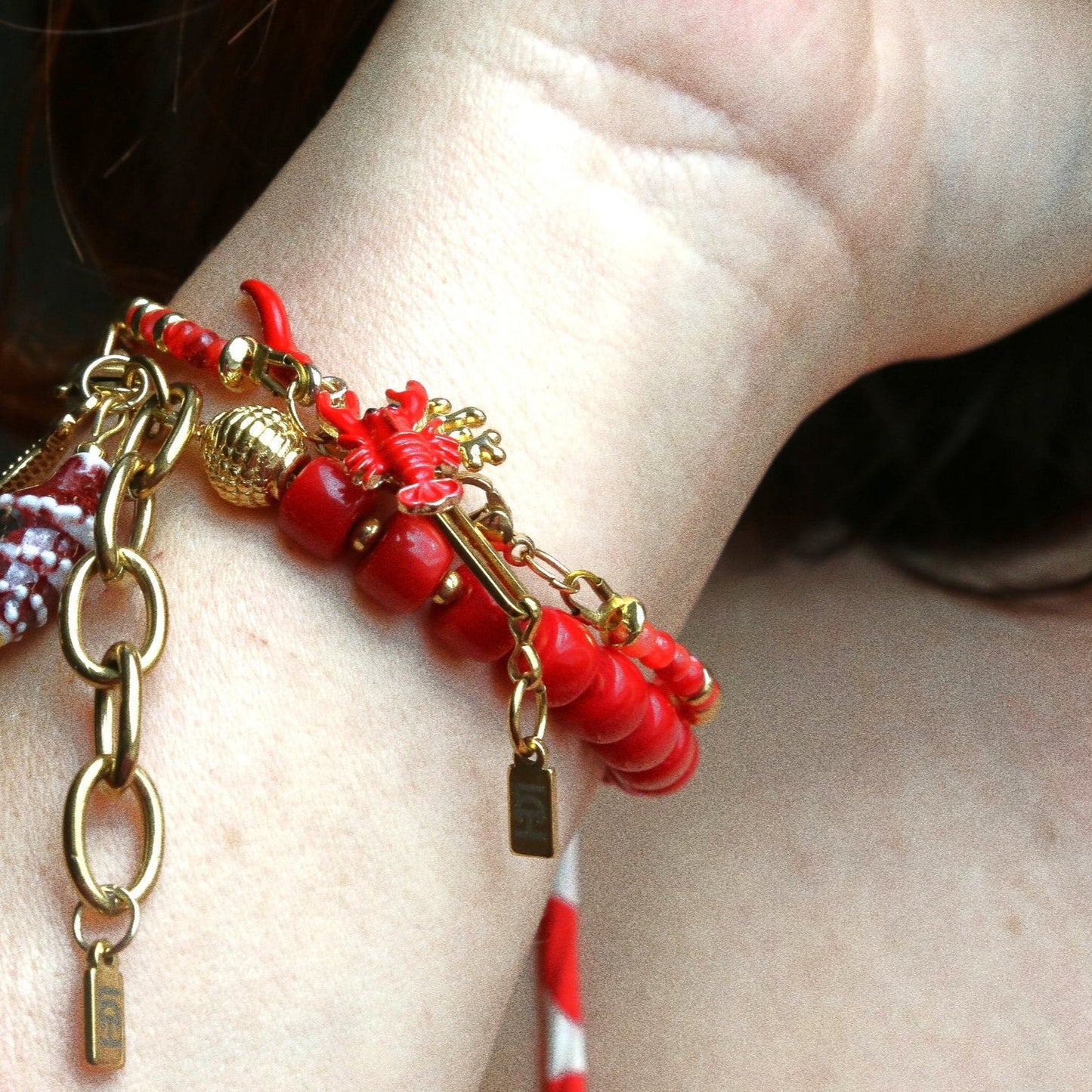 Bracelet Talisman Rouge – Homard & Corne porte-bonheur