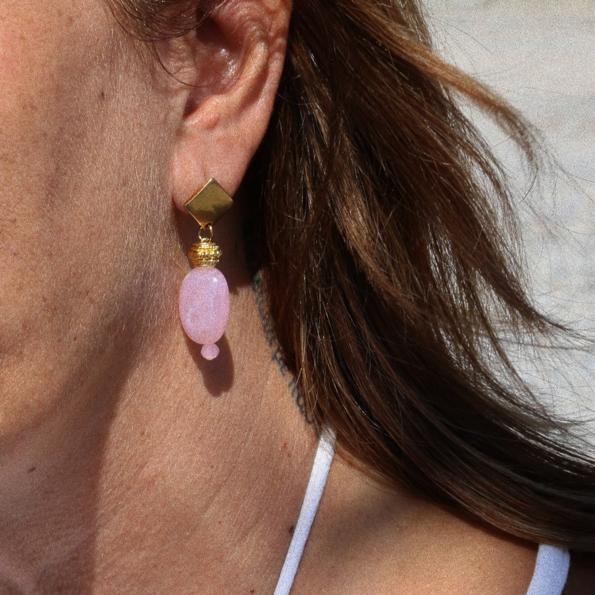Boucle d'oreille Rose Soleil