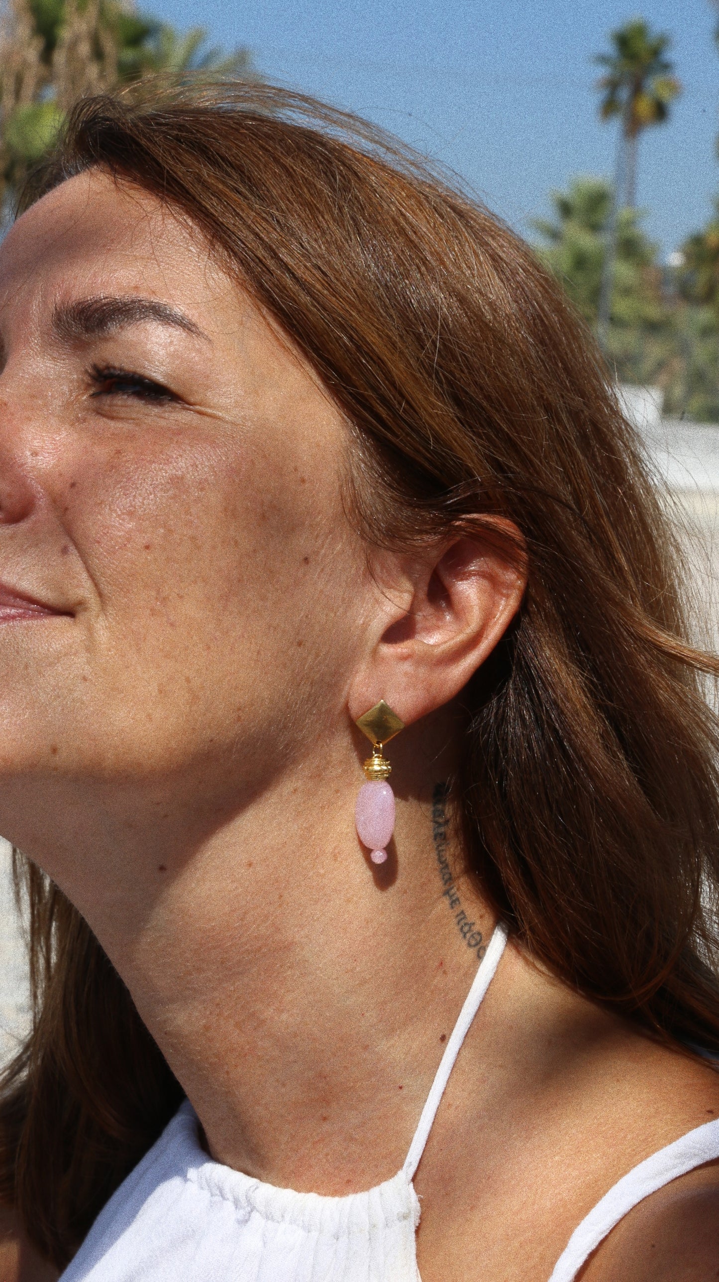 Boucle d'oreille Rose Soleil