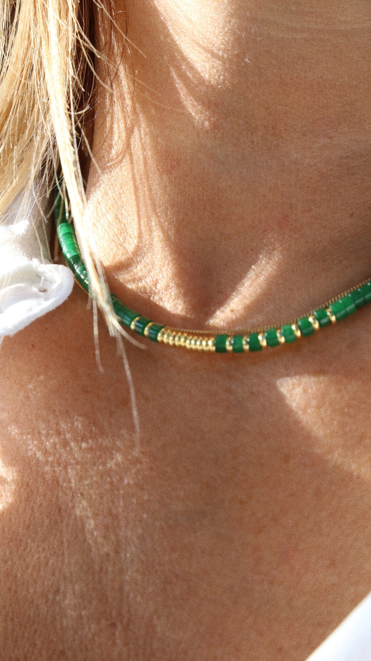 Collier Henriette 2-7 – Serpentine & Couronne Dorée