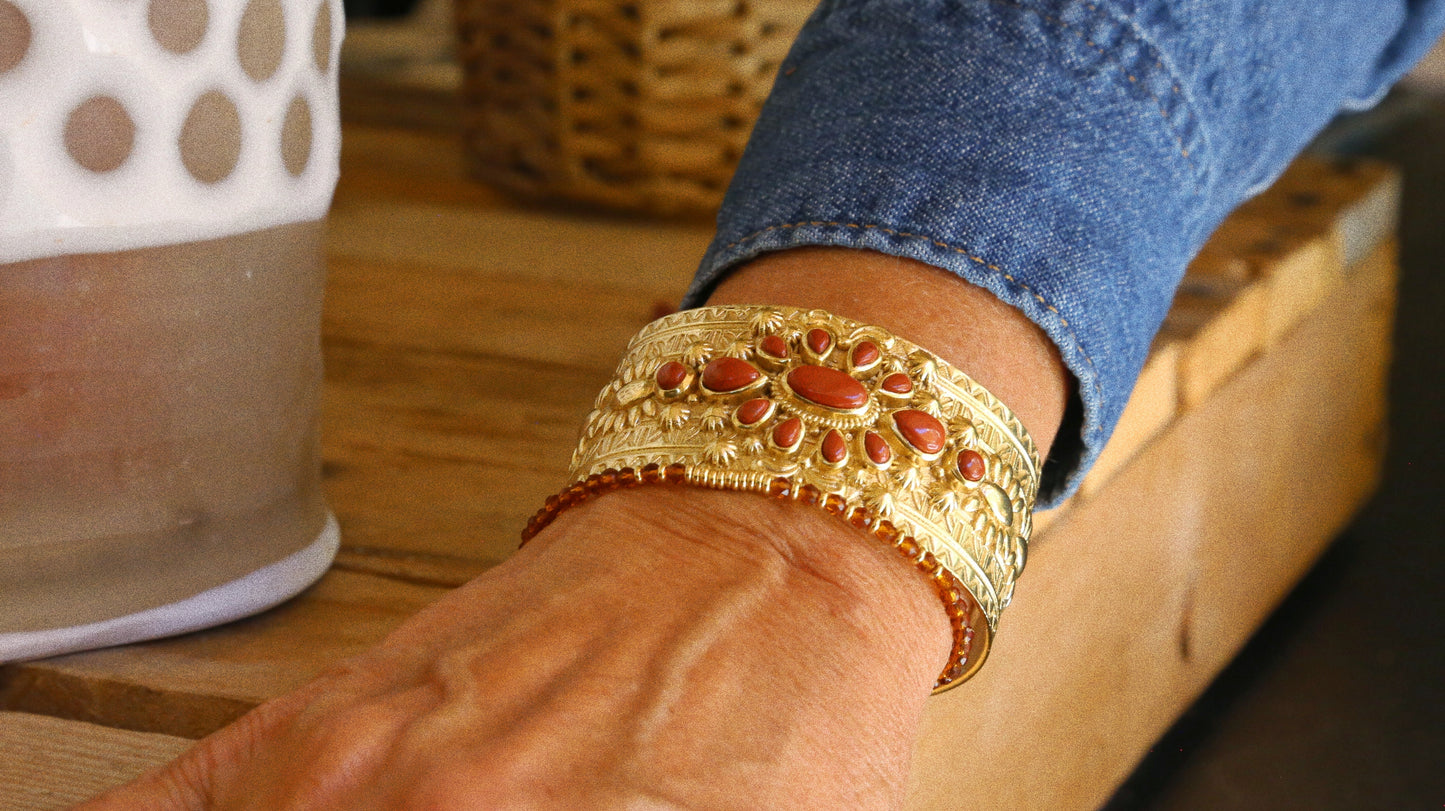 Manchette Jaspe Rouge