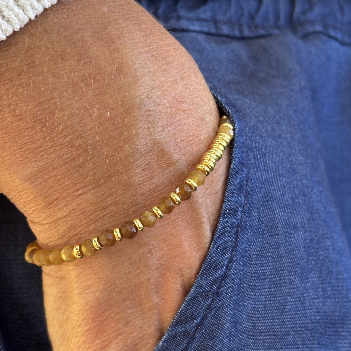 Bracelet Henriette 2-7 – Agate Jaune & Chiffre 444