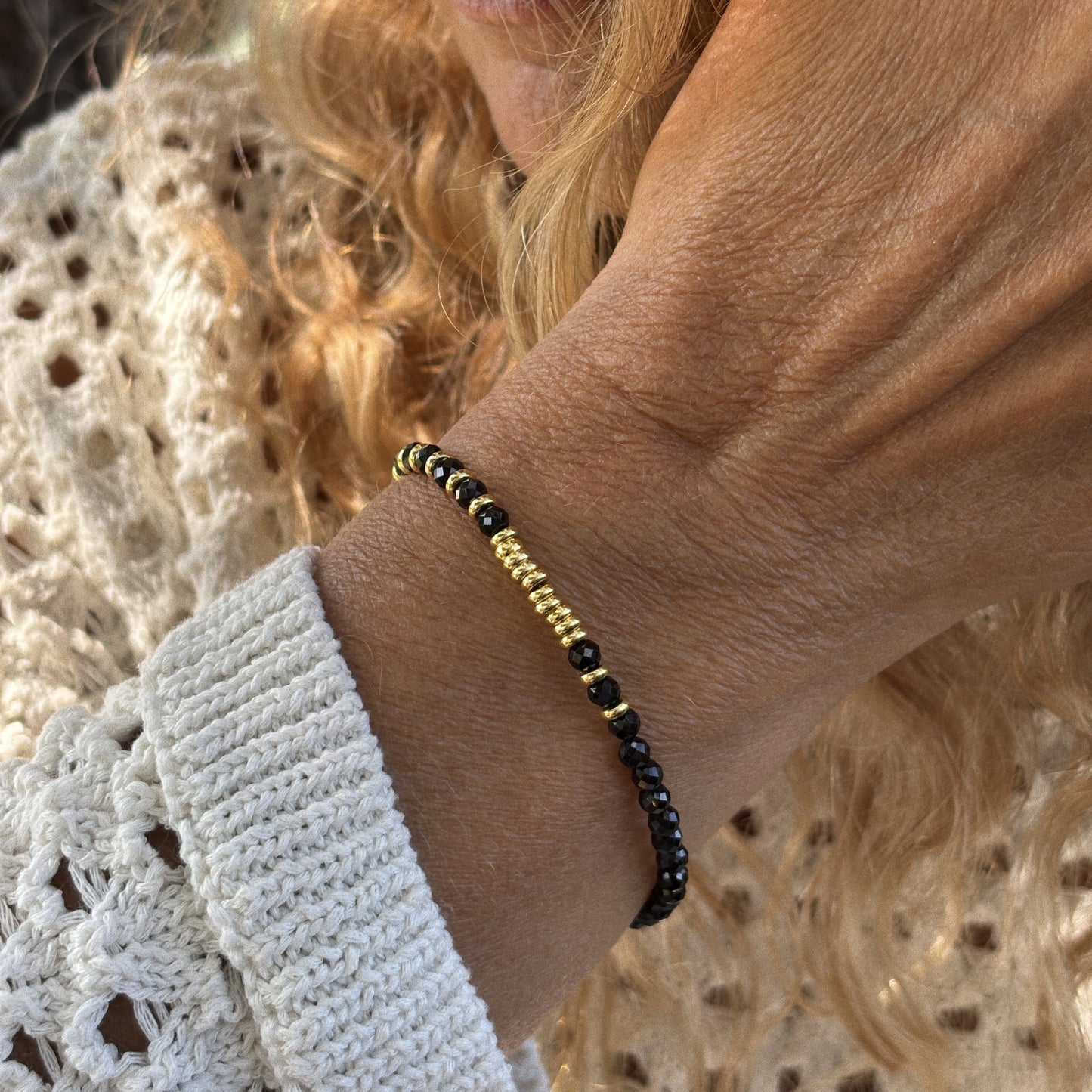 Bracelet Henriette 2-7 – Agate Noire & Chiffre 444