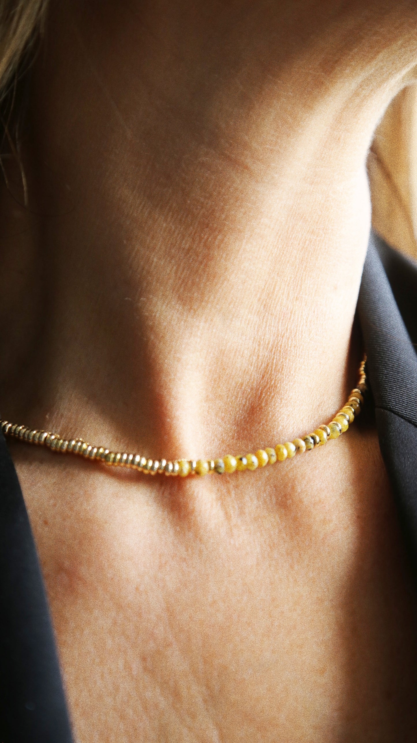 Collier Henriette 2-7 Or – Agate Jaune