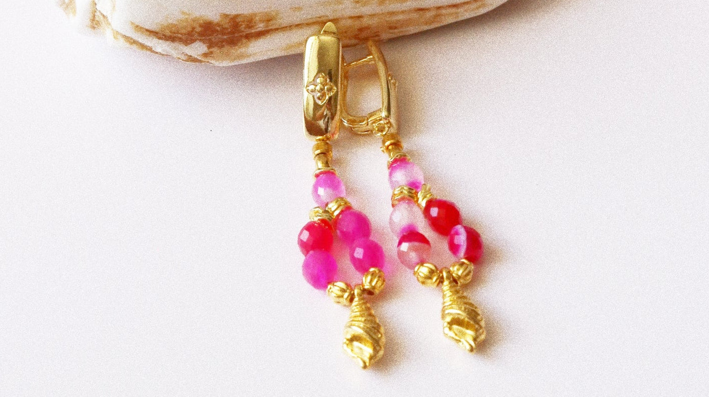 Boucles d’oreilles "Pink Bahia"