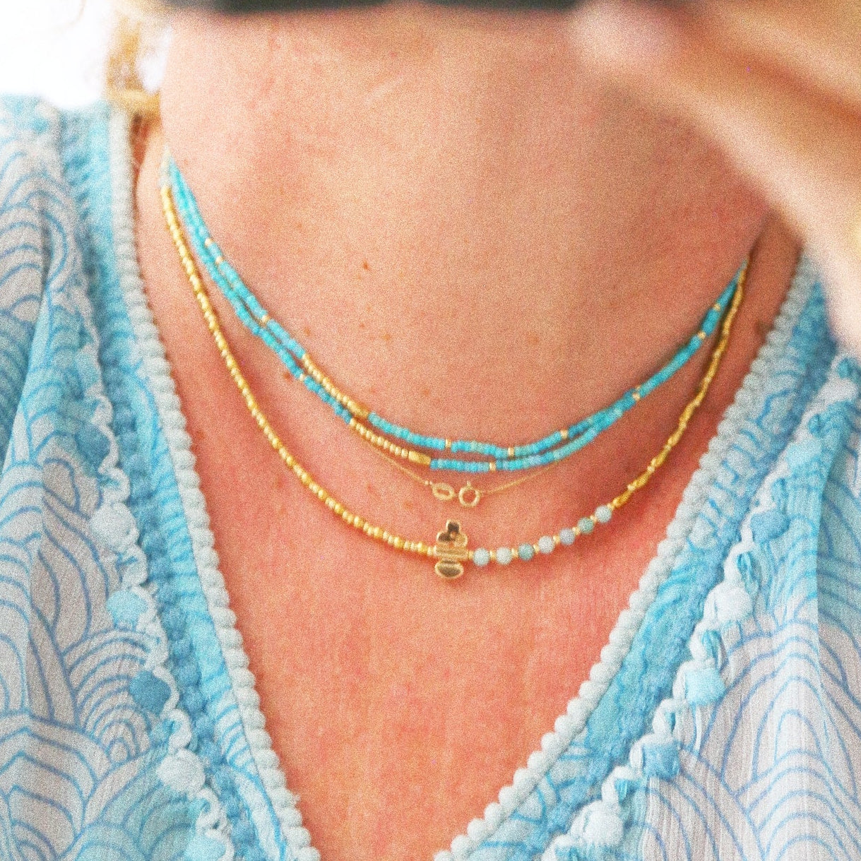 Collier “Code 27” – Amazonite & Œil de Protection