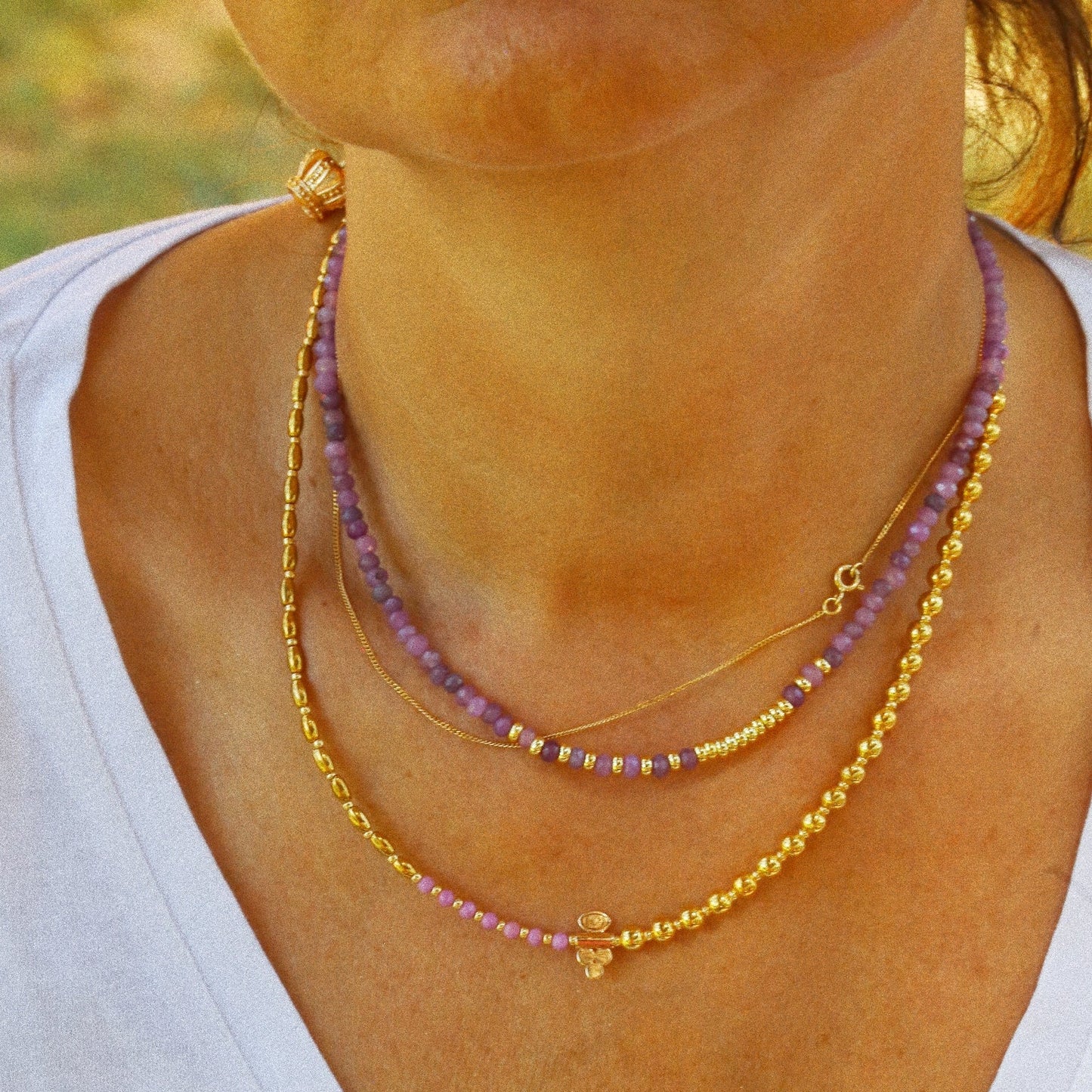 Collier “Code 27” – Mica Violet & Œil de Protection