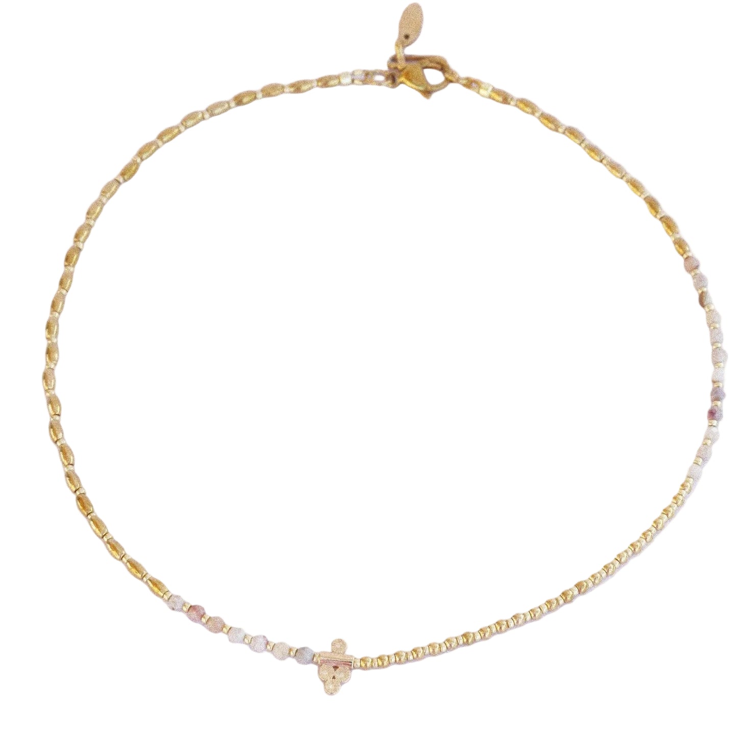 Collier “Code 27” – Mookaïte Beige & Pendentif Signature