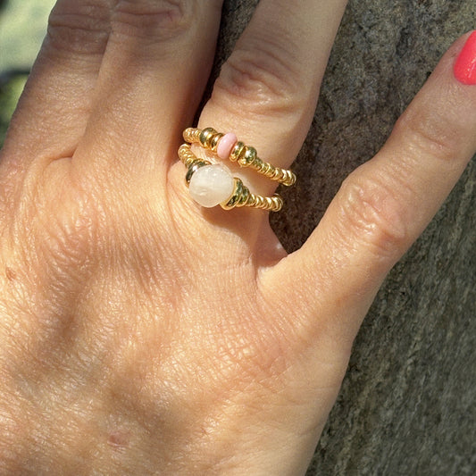 Bague talisman - quartz rose