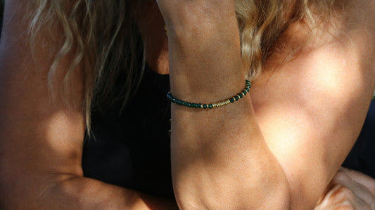 Bracelet Henriette 2-7 – Calcédoine Verte & Chiffre 777