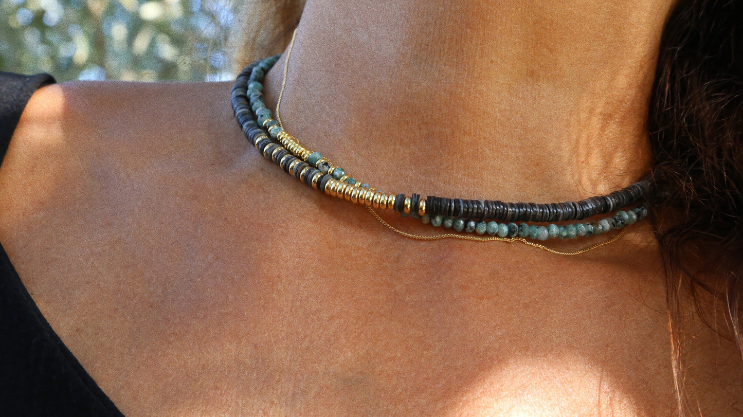 Collier Henriette 2-7 Queen – Coquillage Anthracite