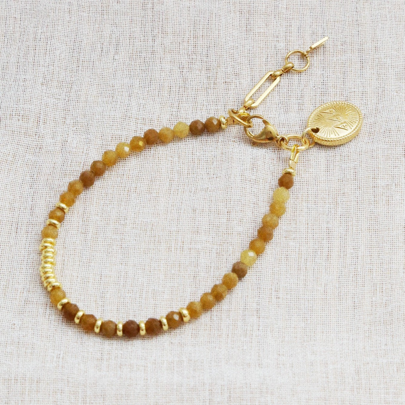 Bracelet Henriette 2-7 – Agate Jaune & Chiffre 444