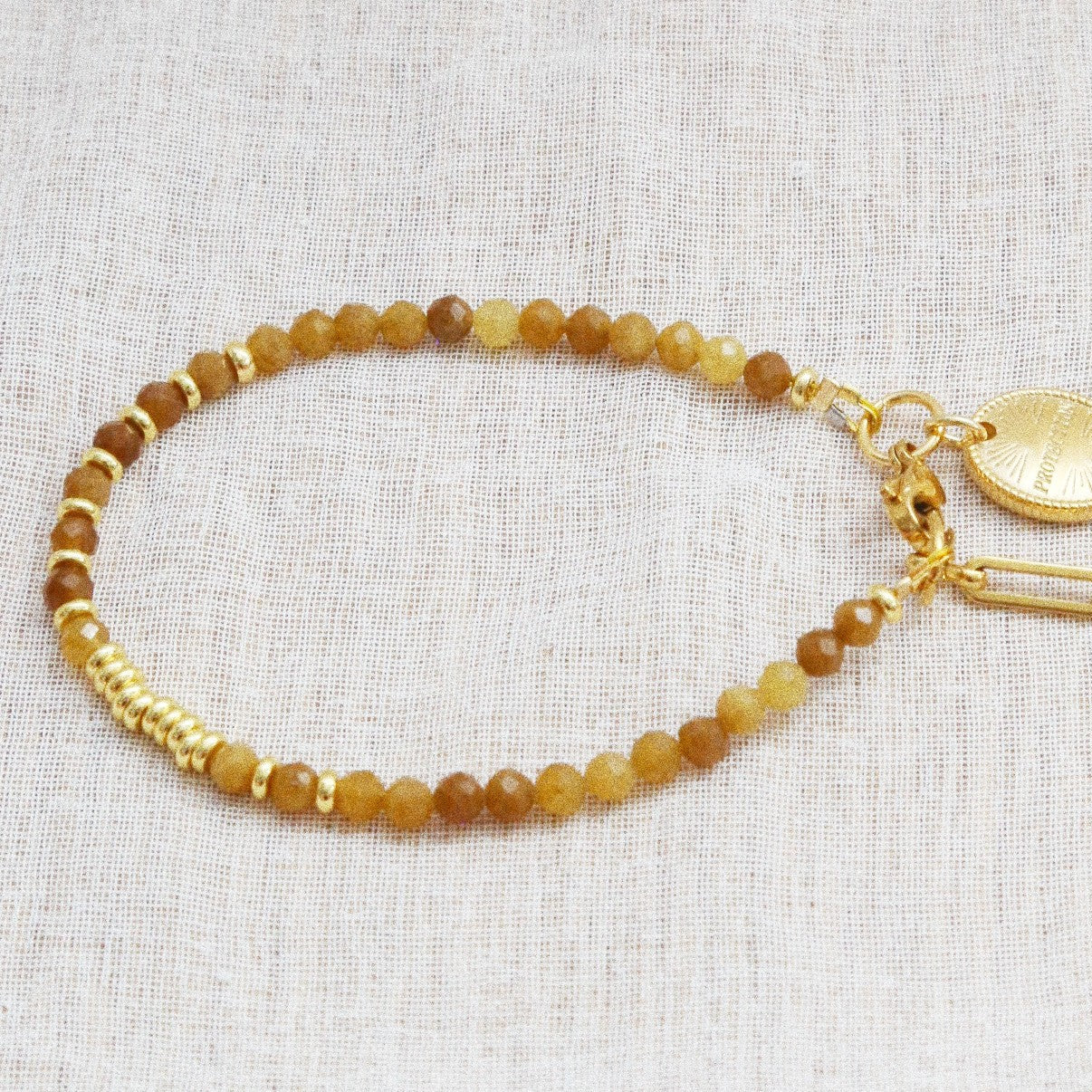 Bracelet Henriette 2-7 – Agate Jaune & Chiffre 444