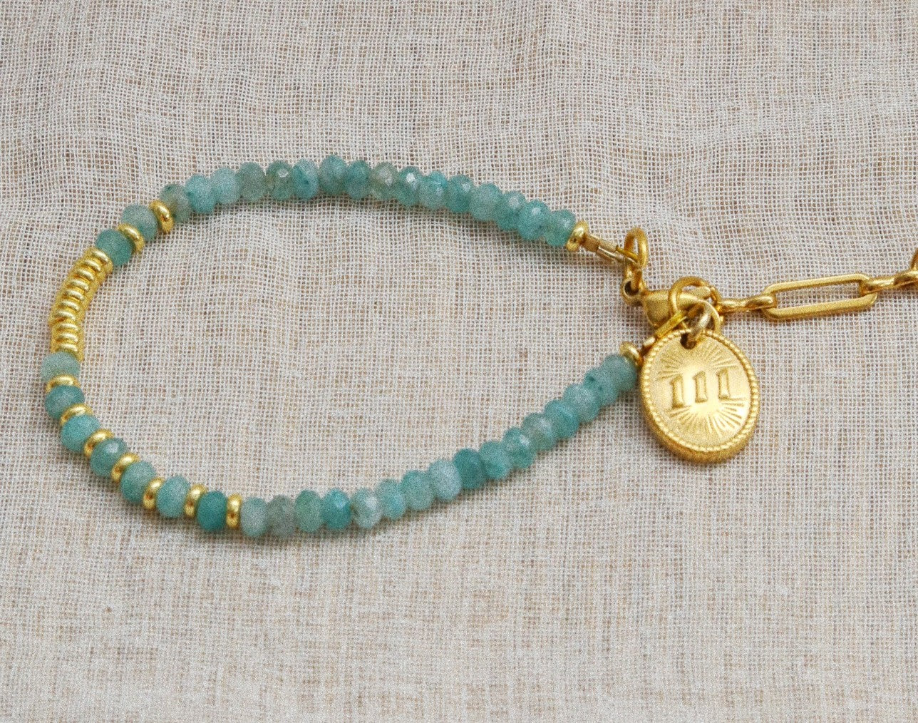Bracelet Henriette 2-7 – Amazonite & Chiffre 111