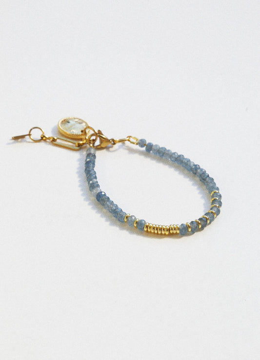 Bracelet Henriette 2-7 – Aigue-marine & Chiffre 777