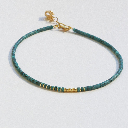 Collier Henriette 2-7 – Apatite Bleue & Couronne Dorée