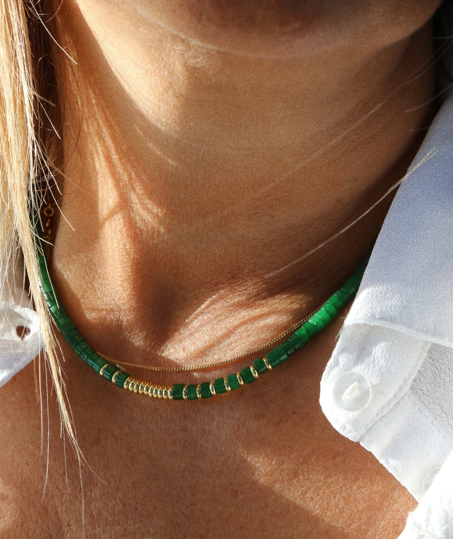 Collier Henriette 2-7 – Serpentine & Couronne Dorée