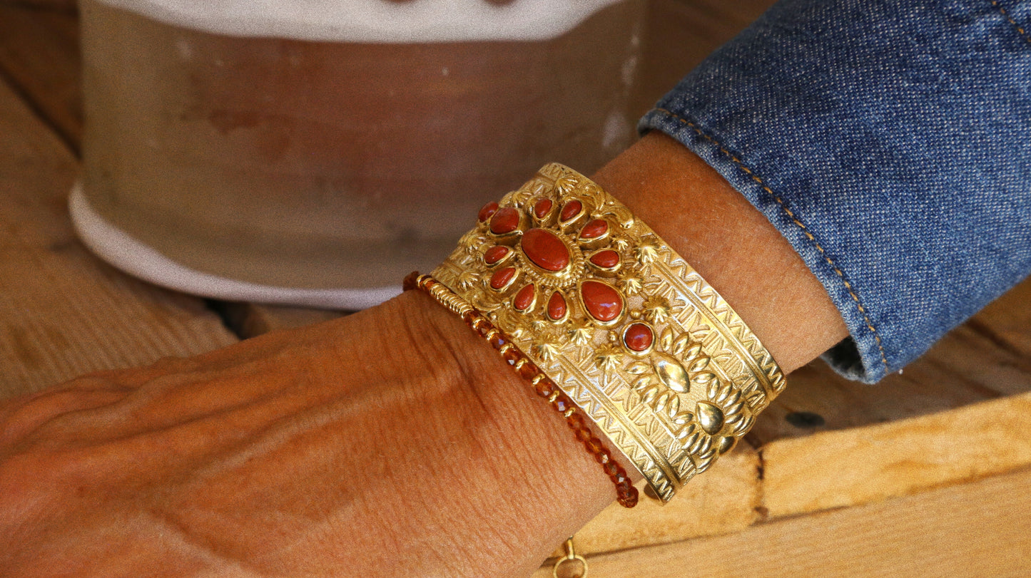 Manchette  Jaspe Rouge