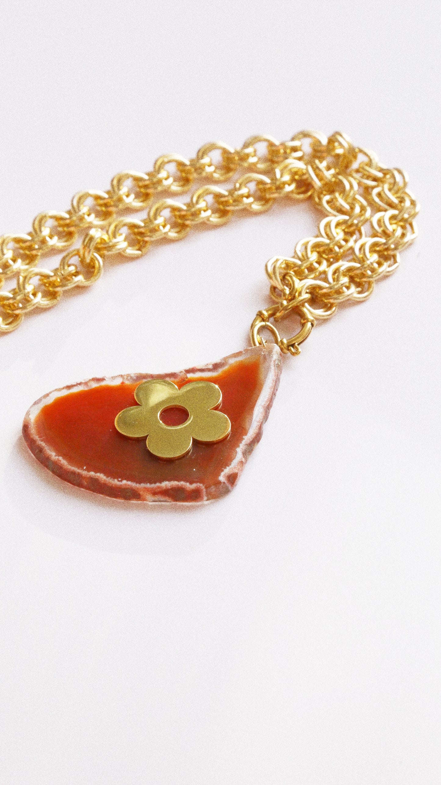 Collier Henriette – Agate  & Fleur d’Acier