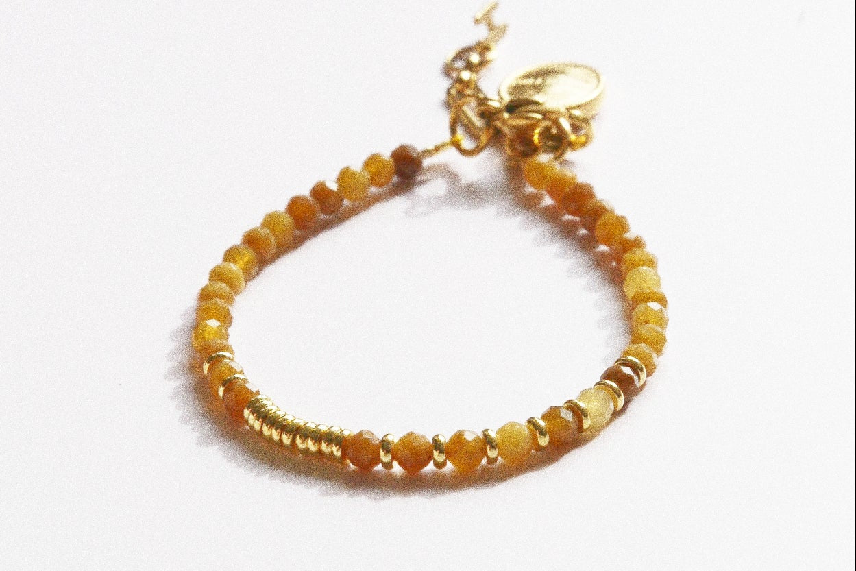 Bracelet Henriette 2-7 – Agate Jaune & Chiffre 444