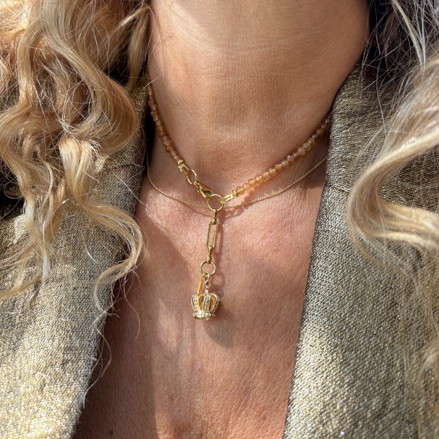 Collier Henriette 2-7 Queen – Agate Jaune