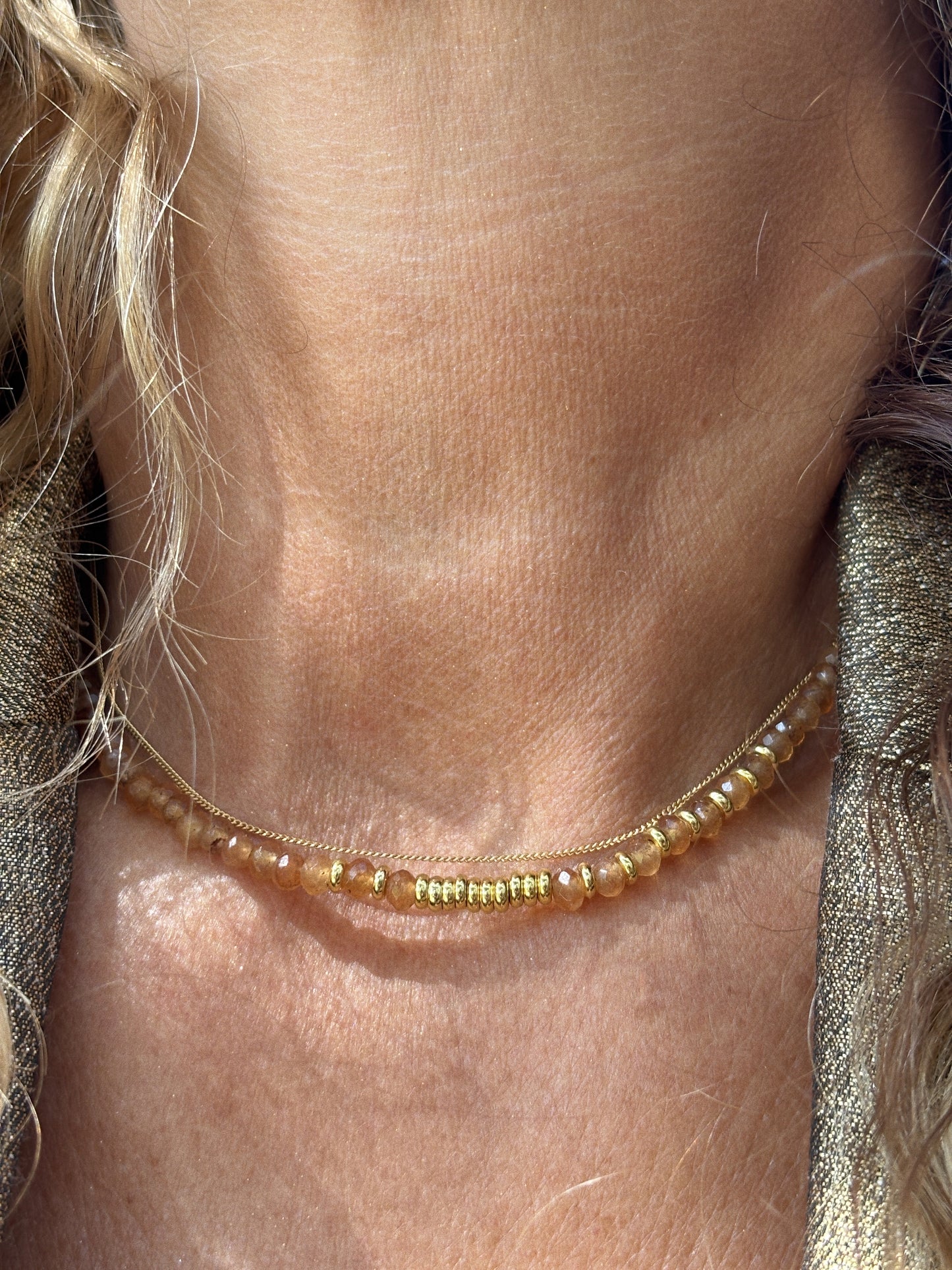 Collier Henriette 2-7 Queen – Agate Jaune