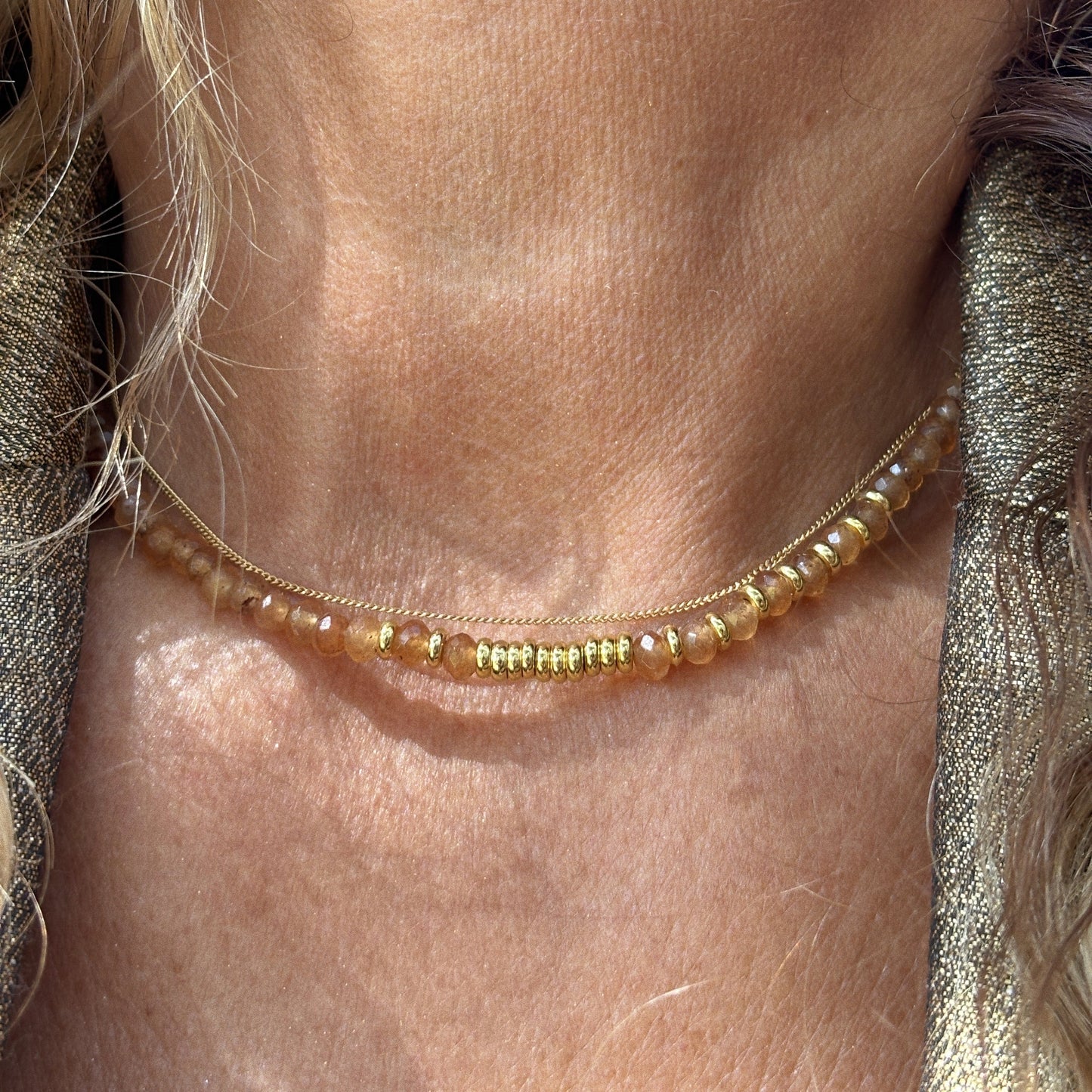 Collier Henriette 2-7 Queen – Agate Jaune