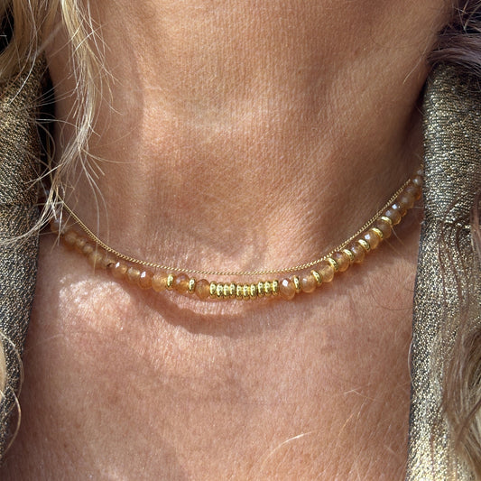 Collier Henriette 2-7 Queen – Agate Jaune