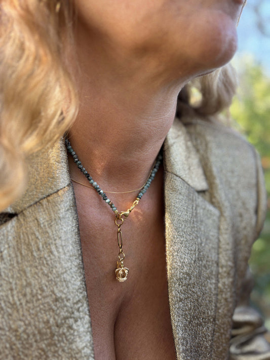 Collier Henriette 2-7 Queen – Jaspe kiwi