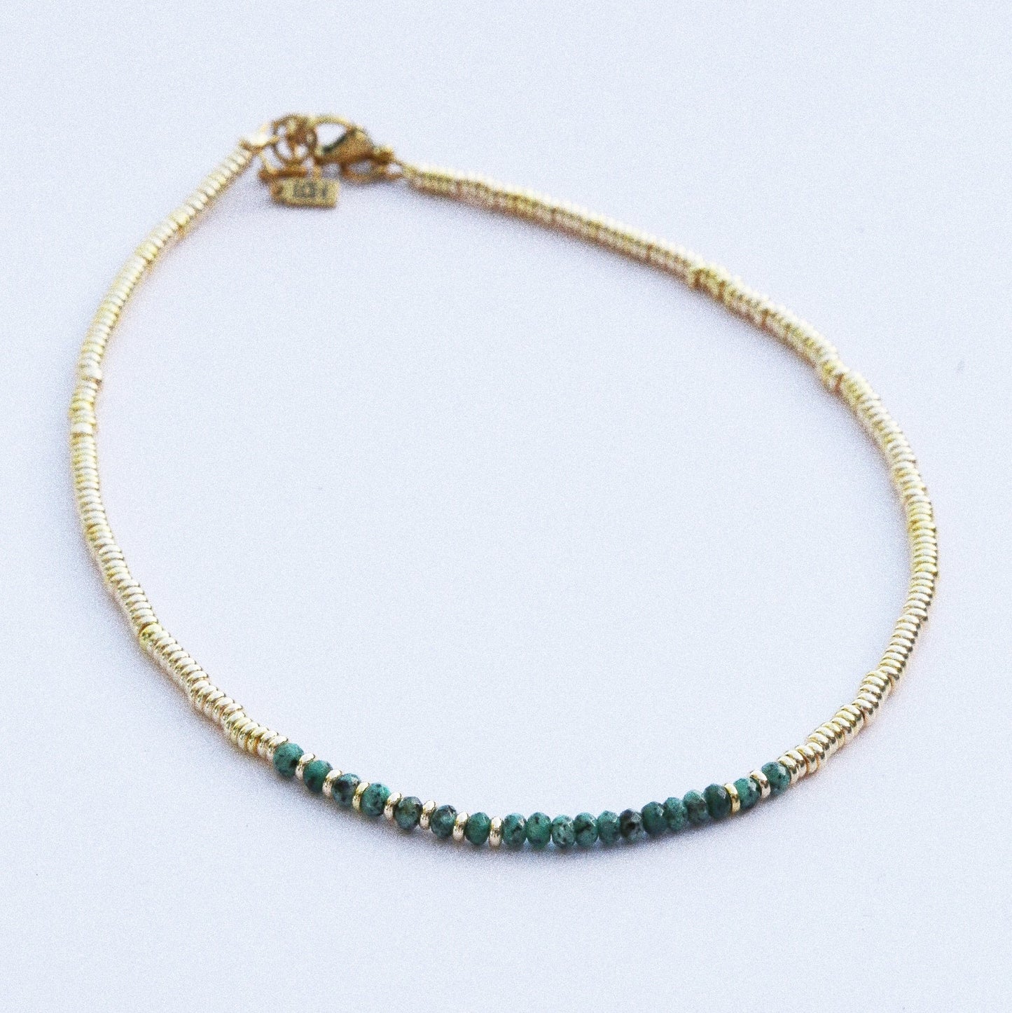 Collier Henriette 2-7  Or– Jaspe turquoise