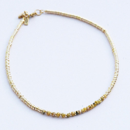 Collier Henriette 2-7 Or – Agate Jaune