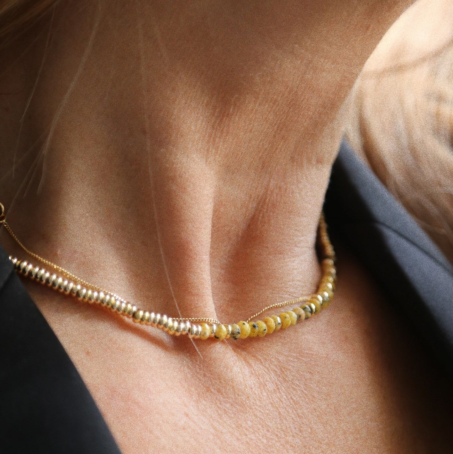 Collier Henriette 2-7 Or – Agate Jaune