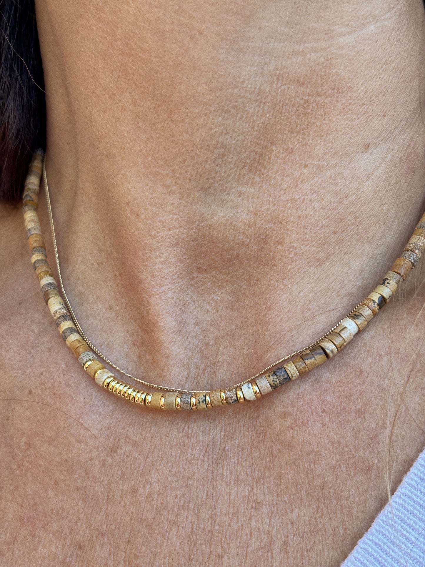 Collier Henriette 2-7 Queen – Jaspe Jaune