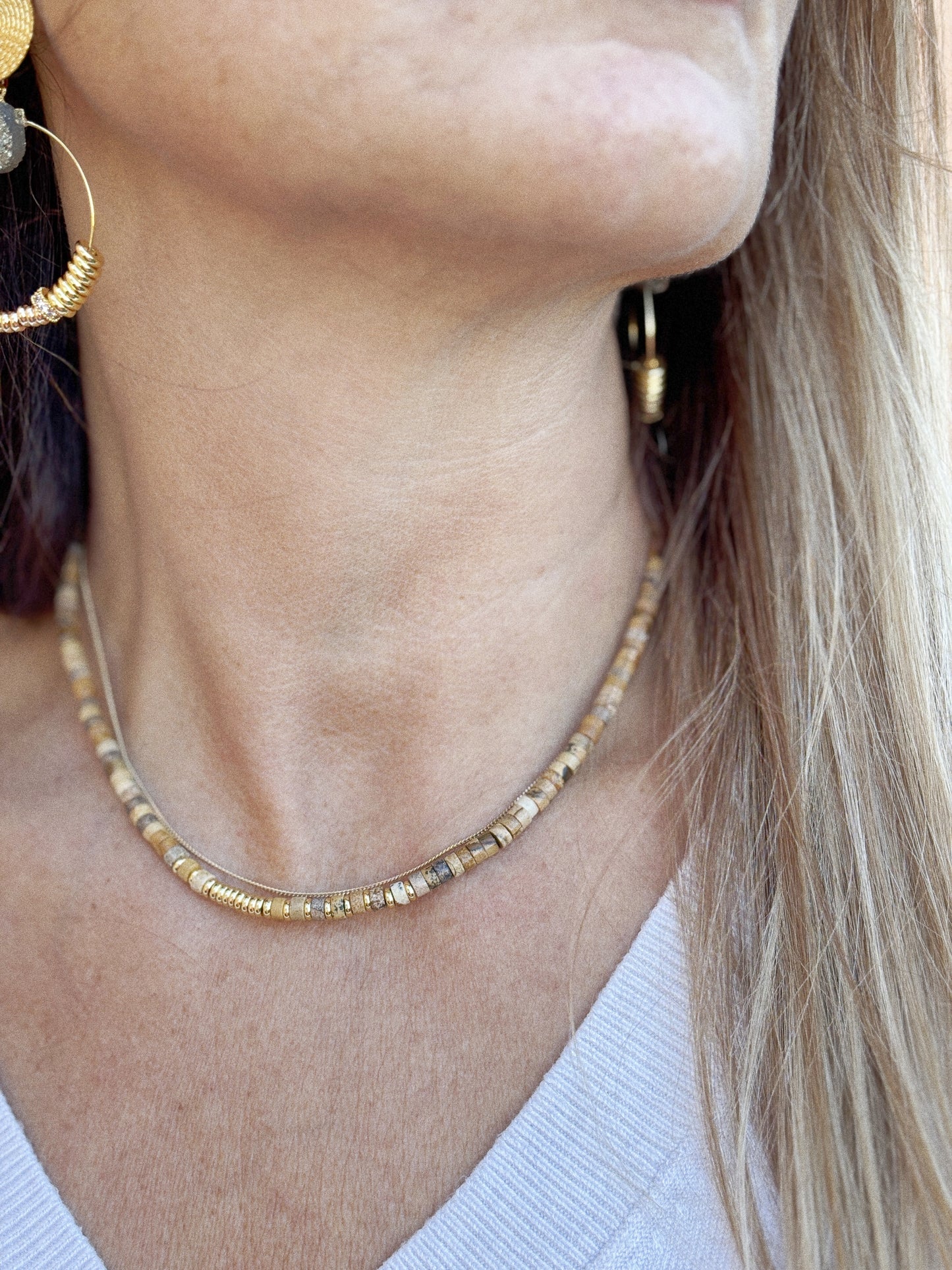 Collier Henriette 2-7 Queen – Jaspe Jaune