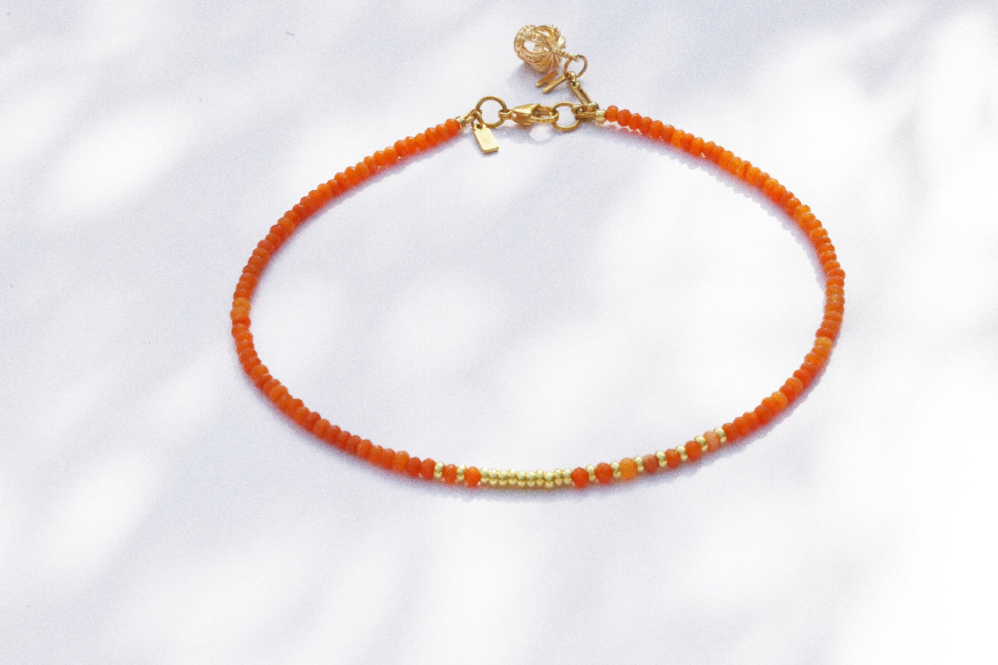 Collier Henriette 2-7 Queen – Agate Orange & Or 18K