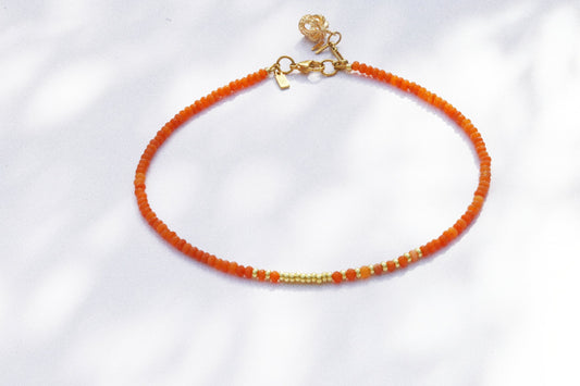 Collier Henriette 2-7 Queen – Agate Orange & Or 18K