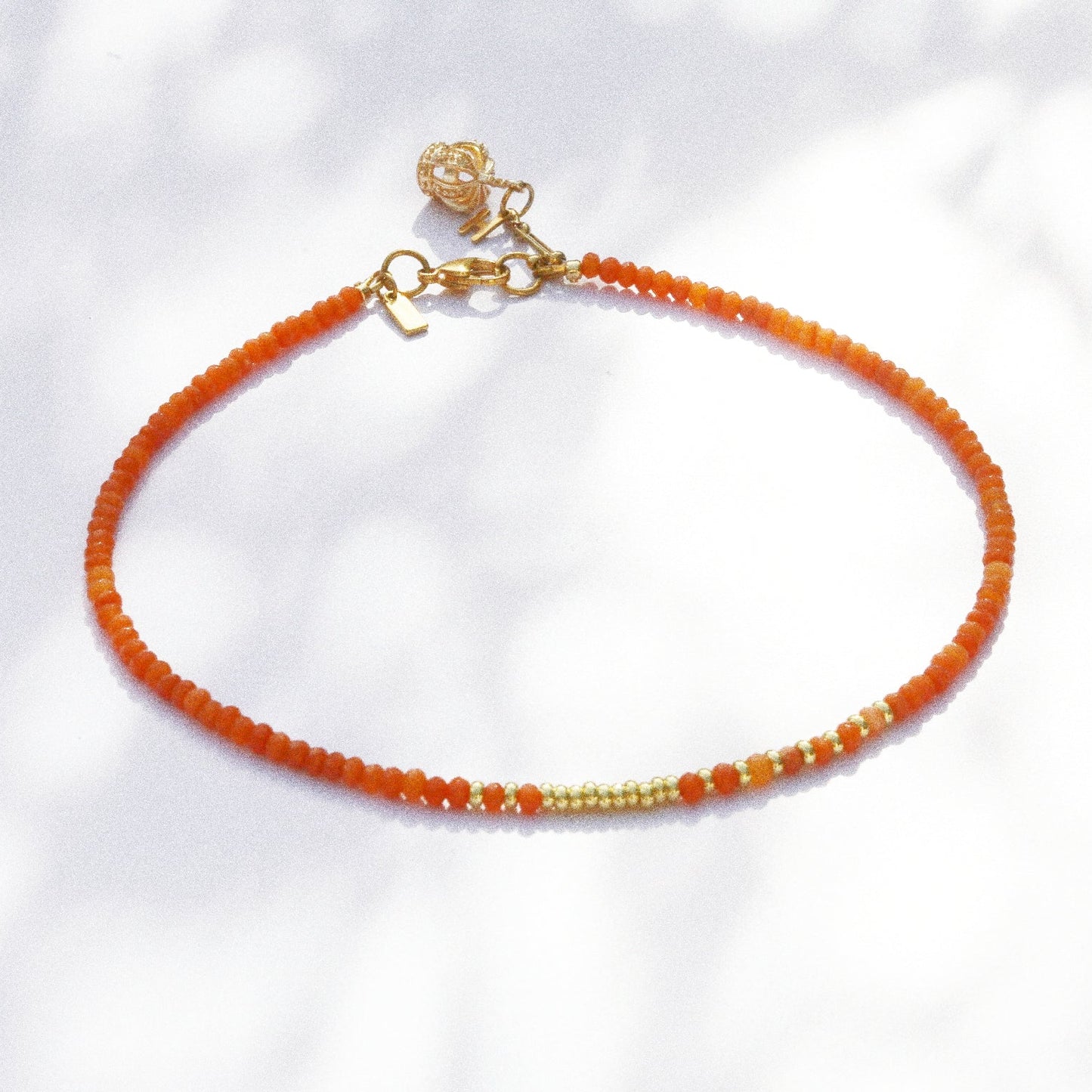 Collier Henriette 2-7 Queen – Agate Orange & Or 18K