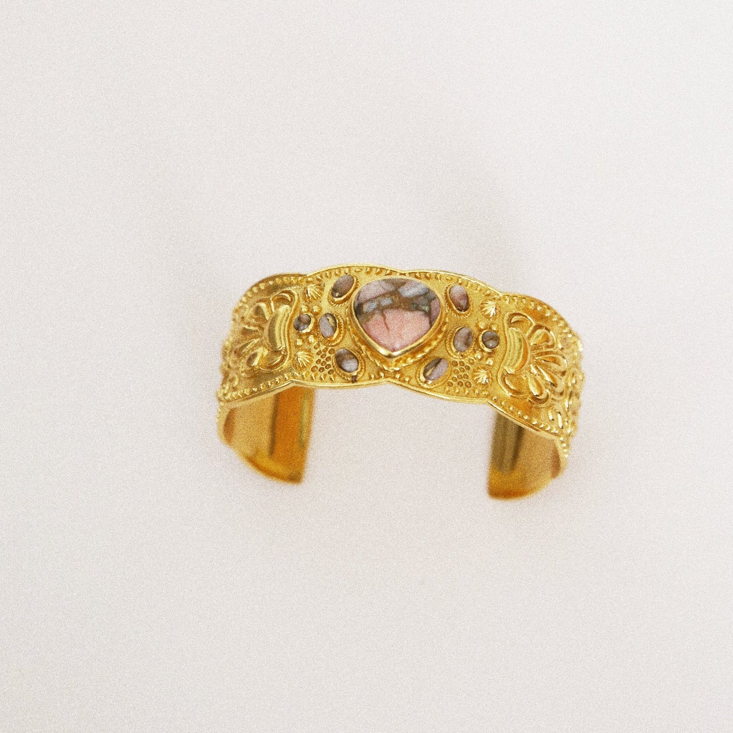 Bracelet Cœur  Opale Rose
