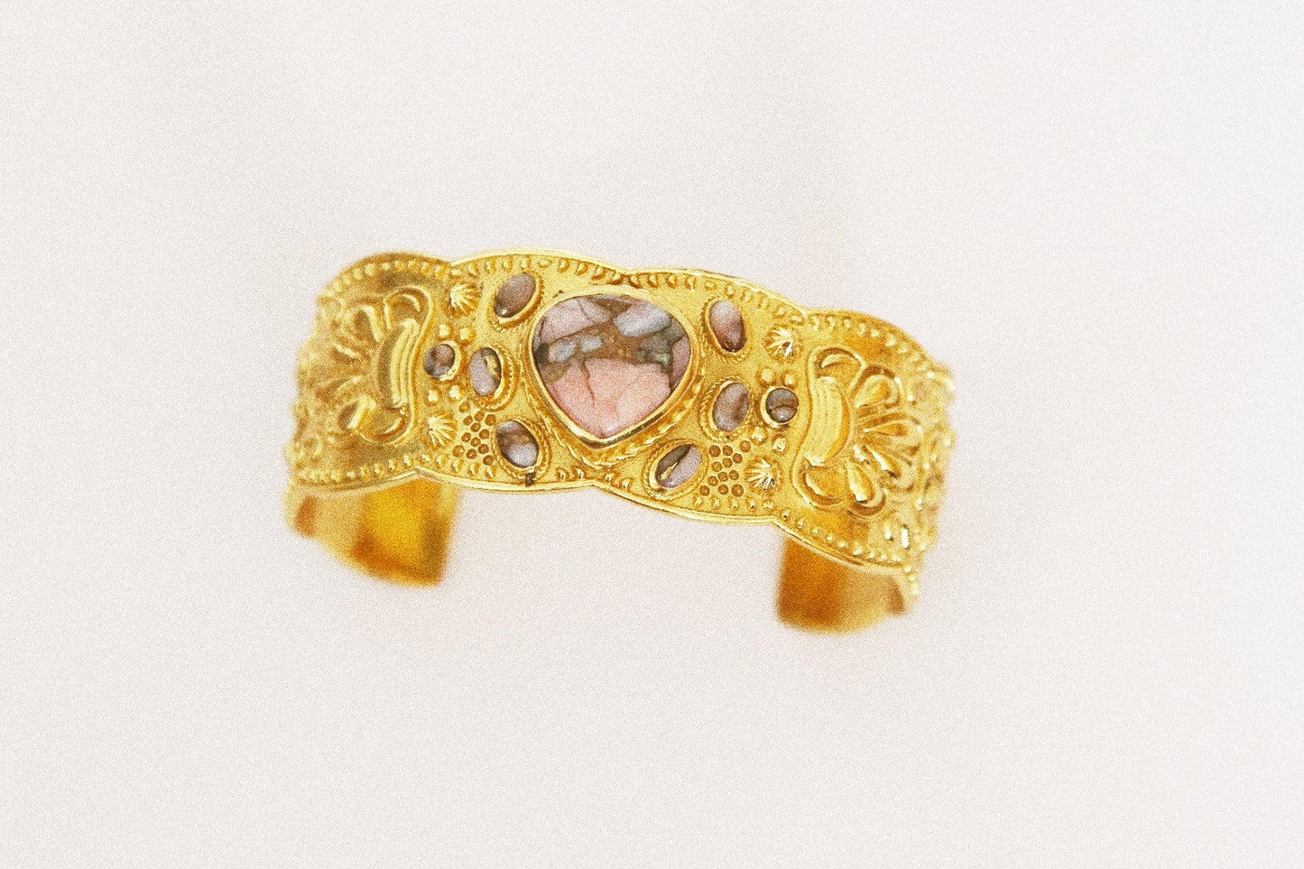 Bracelet Cœur  Opale Rose