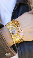 Bracelet Cœur  Opale Rose
