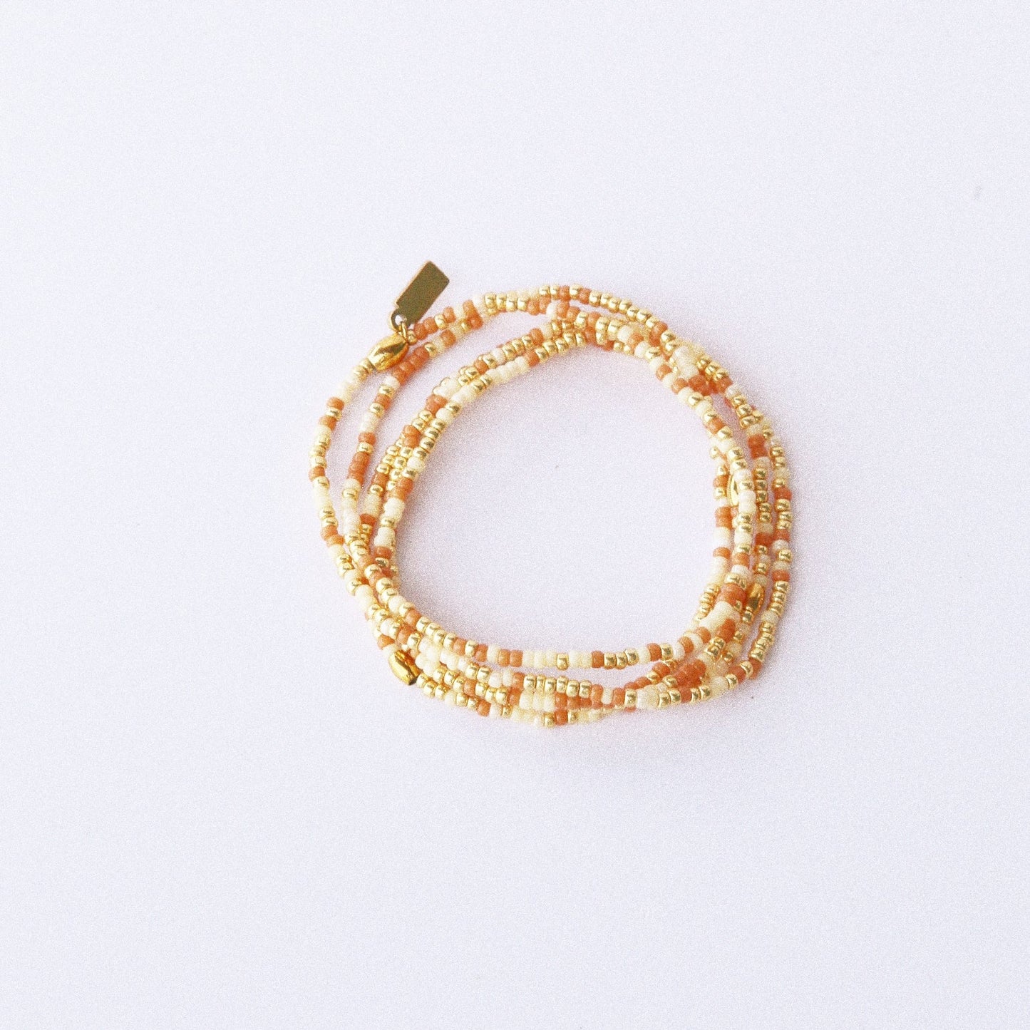 bracelet 5 tours ou ras de cou "seconde peau" beige & marron