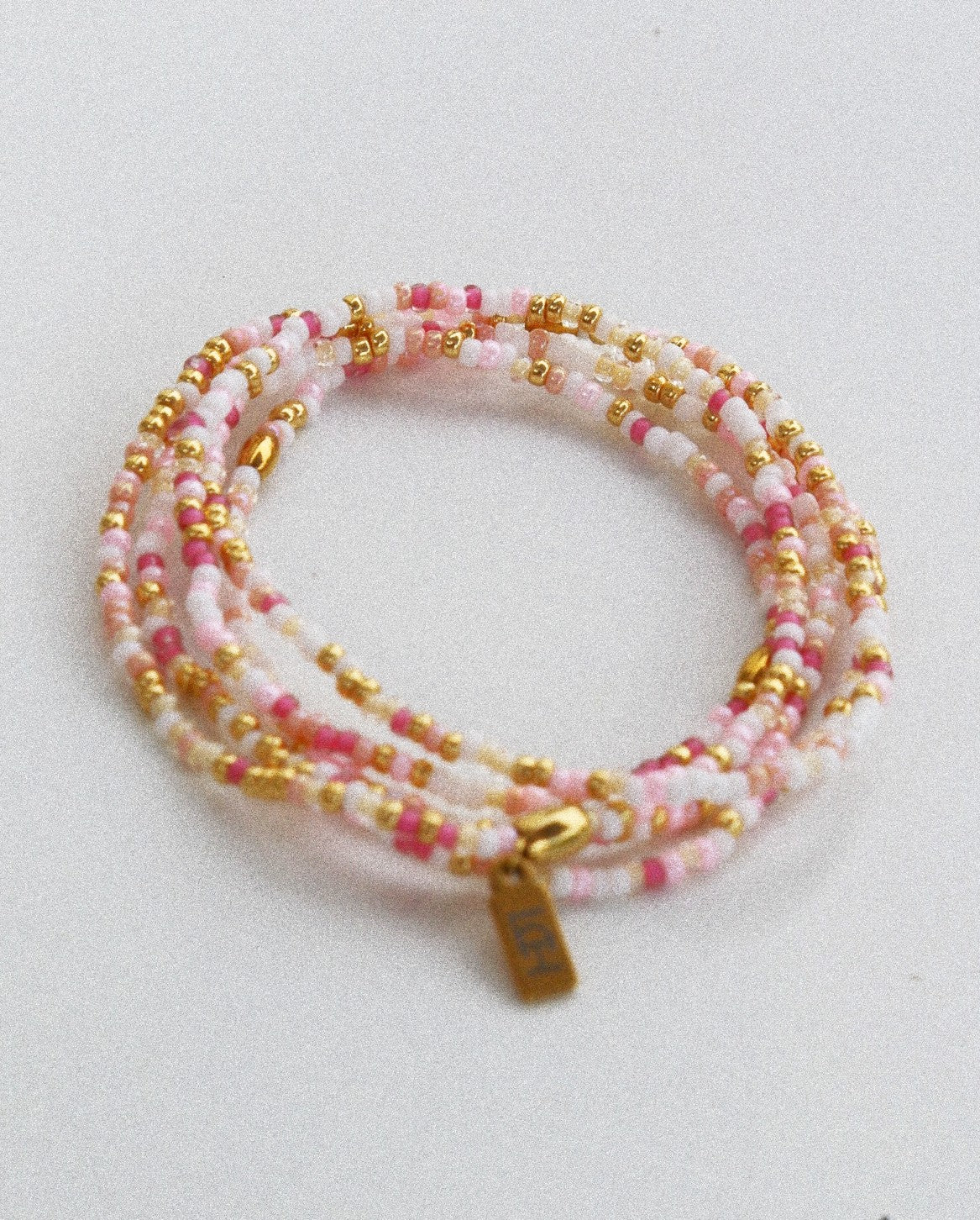 Bracelet 5 tours / Ras de cou “Seconde Peau” – Rose & nude
