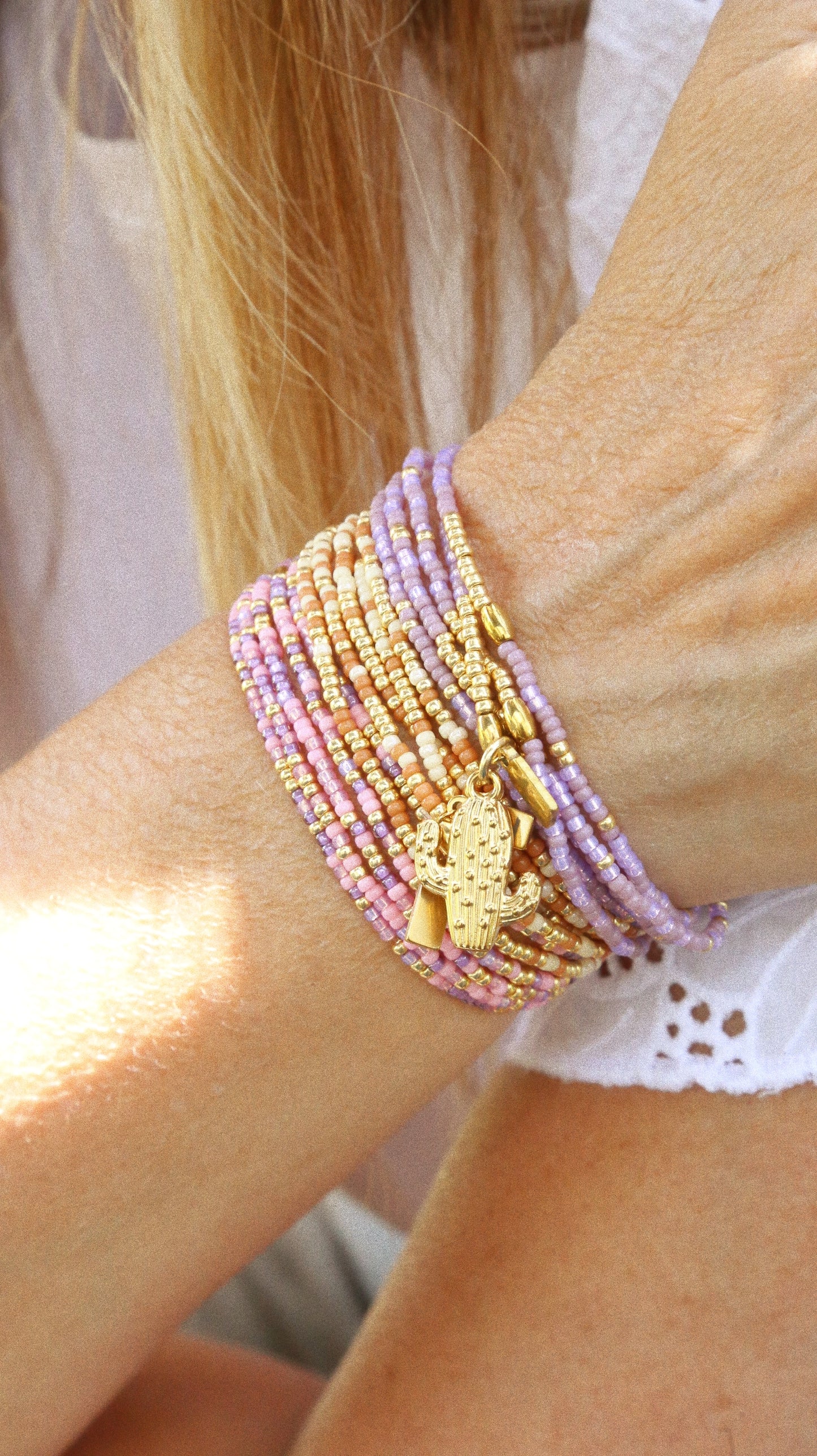 bracelet seconde peau 5 tours ou ras de cou monochrome violet