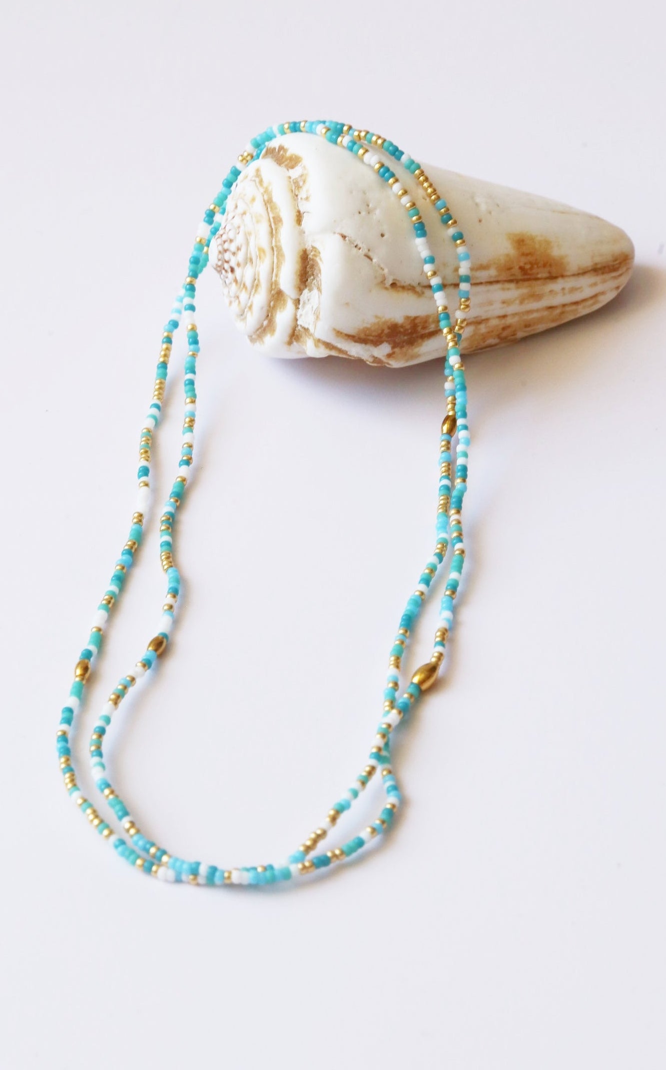 Bracelet 5 tours ou ras de cou "seconde peau" turquoise