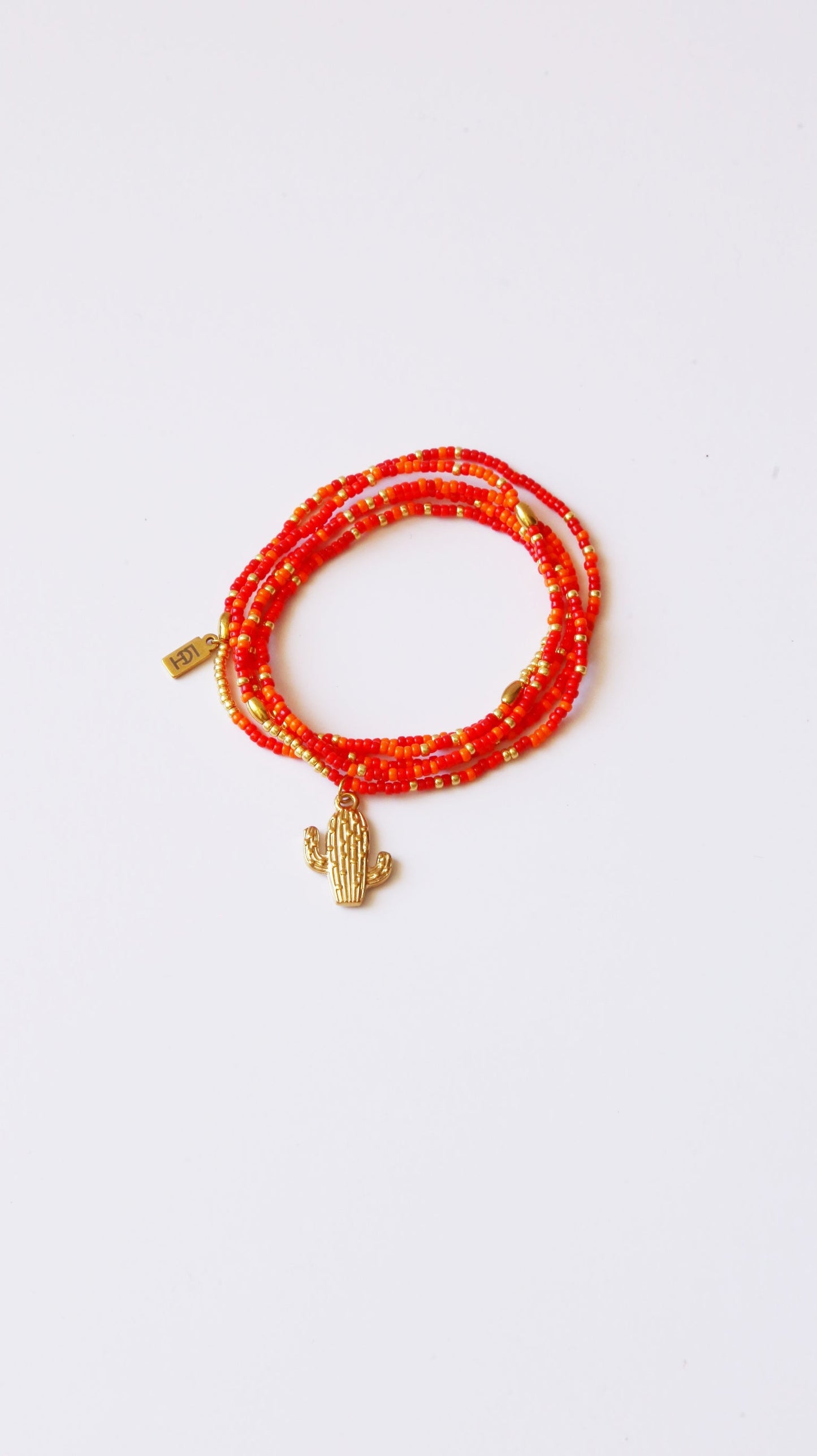 bracelet "Seconde Peau"5 tours ou ras de cou  monochrome rorange